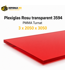 Plexiglas Rosu transparent 3594 PMMA turnat 3 x 2050 x 3050 mm